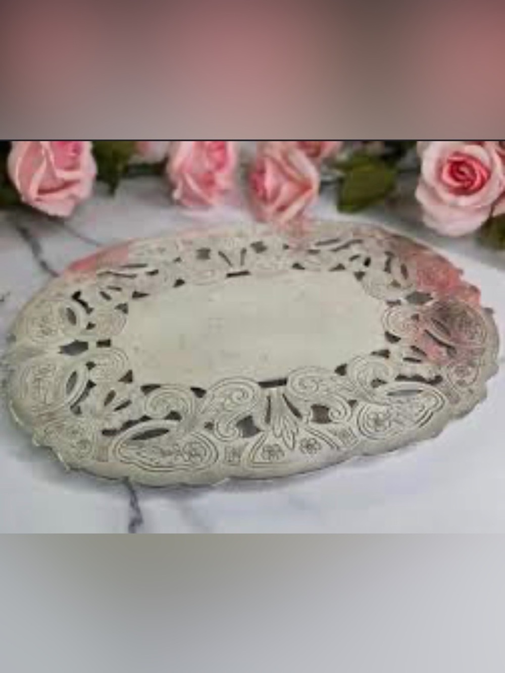 Vintage Wallace Silver Pierced Silverplate Trivet #7311
